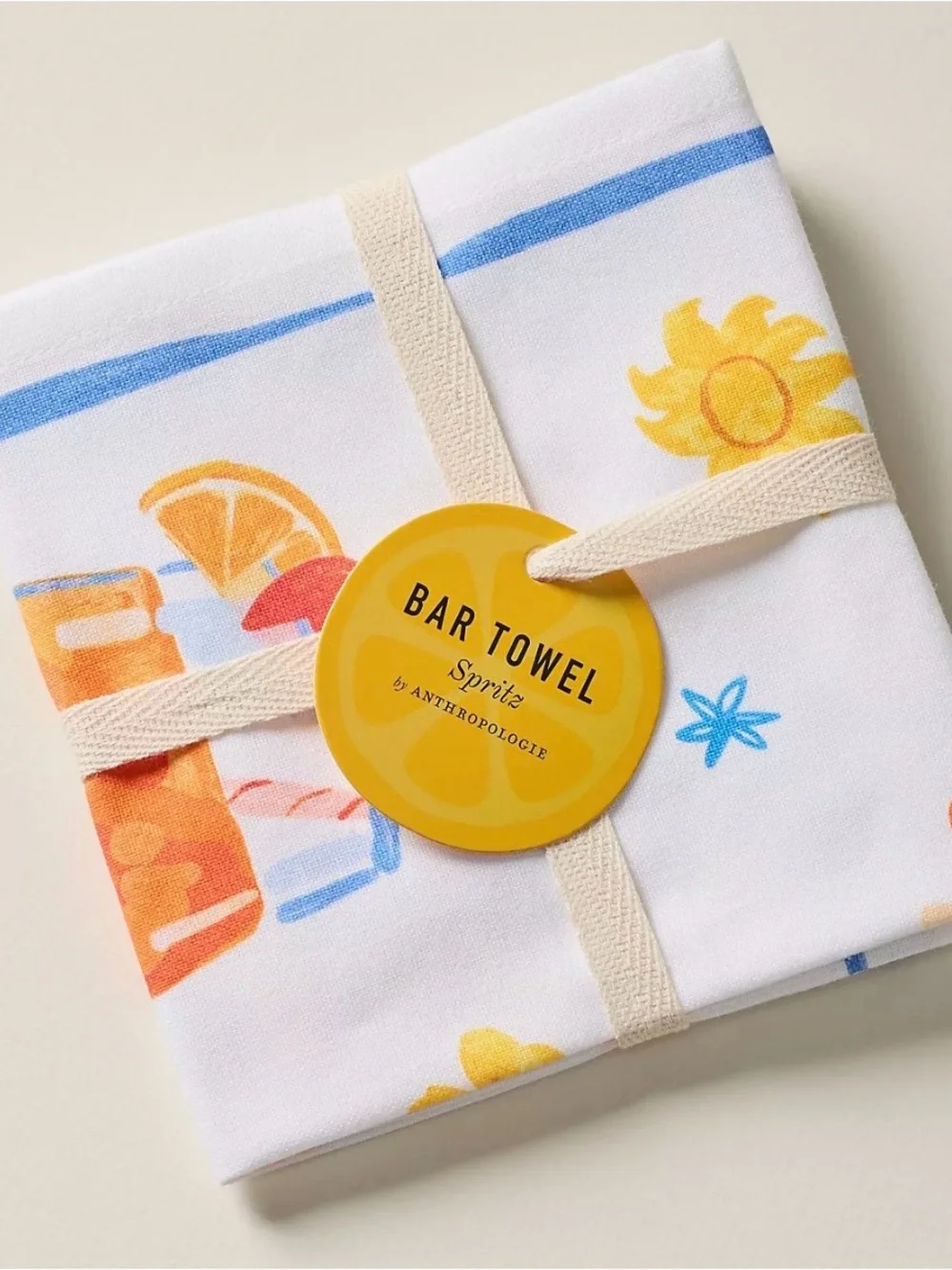 NWT Anthropologie “Spritz And Giggles” Bar Dish Towel 12x24
